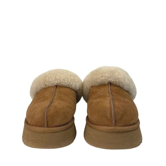 UGG Disquette Suede Sheep Skin Slip On Closed Round Toe Platfrom Clog Slippers 8 - Picture 2 of 6